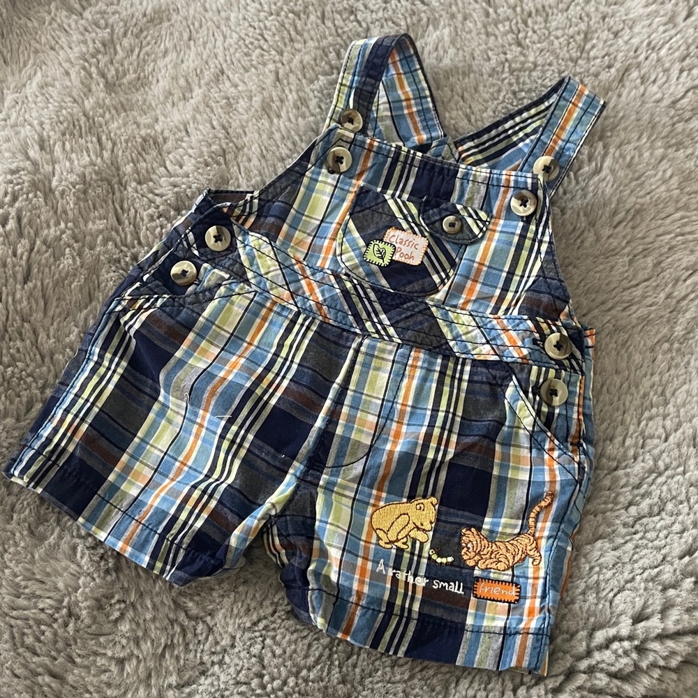 Vintage Y2K Disney Winnie The Pooh Tigger Overalls Newborn Summer Shorts